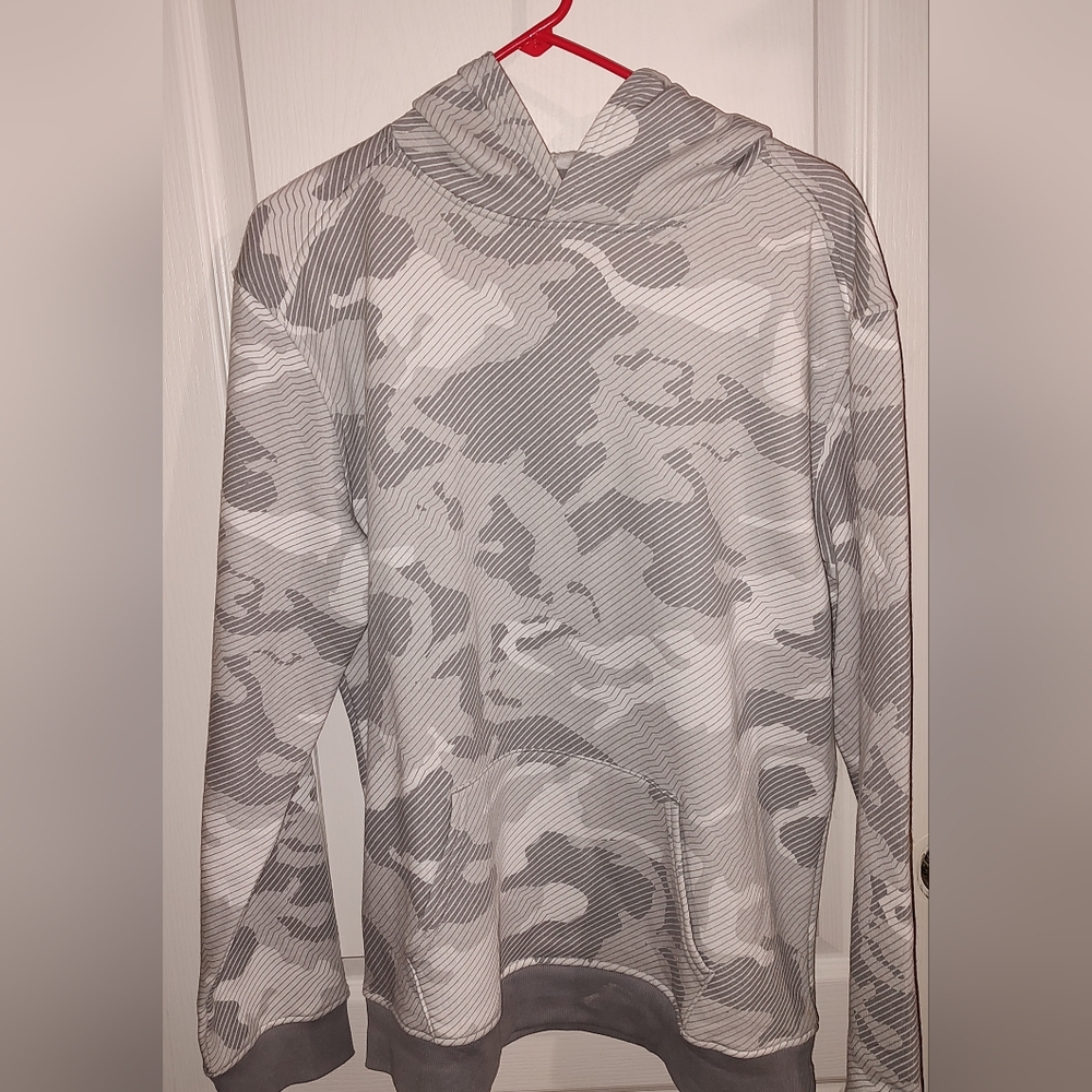 Grey White Xersion Hoodie Fleece lined XXL Sz 22H Camo Men Boys